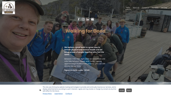 Screenshot of the St George's Walk website