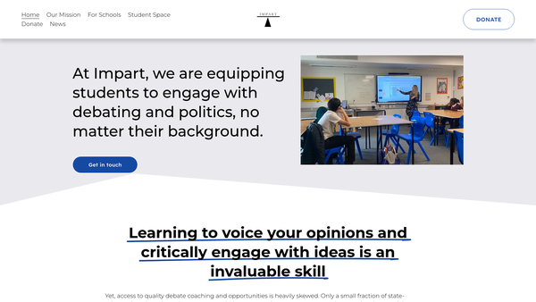 Screenshot of the Impart: Governance And Debate Education website
