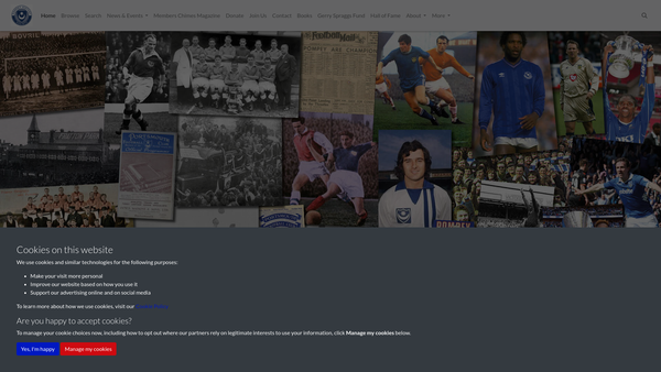 Screenshot of the Pompey History Society website