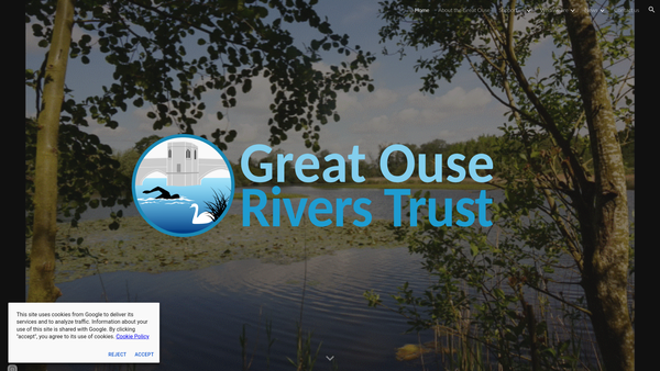 Screenshot of the The Great Ouse Rivers Trust website