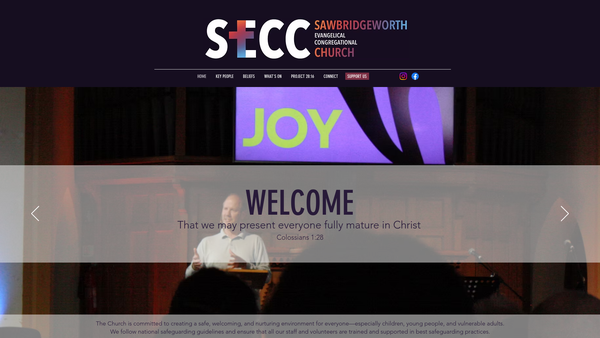 Screenshot of the Sawbridgeworth Evangelical Congregational Church website