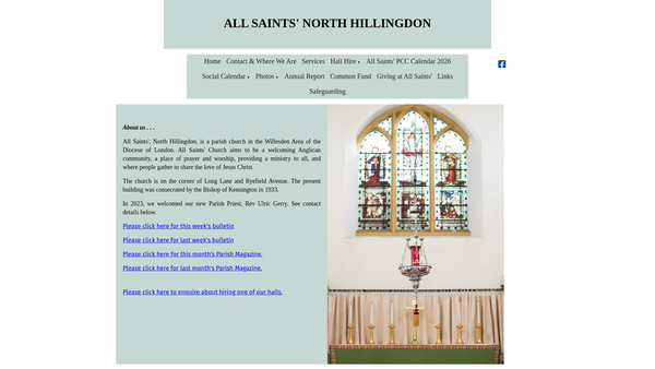 Screenshot of the The Parochial Church Council Of All Saints North Hillingdon website