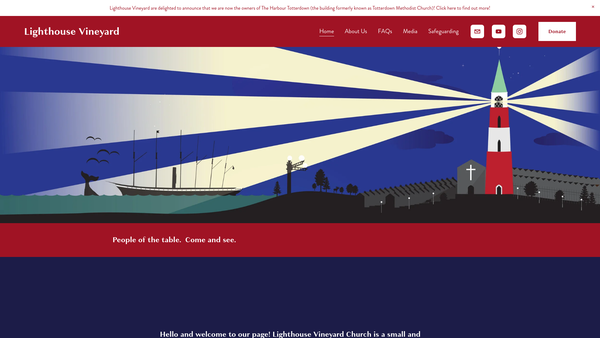 Screenshot of the Lighthouse Vineyard Bristol website