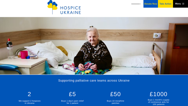 Screenshot of the Hospice Ukraine website