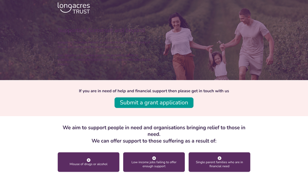 Screenshot of the Longacres Trust website