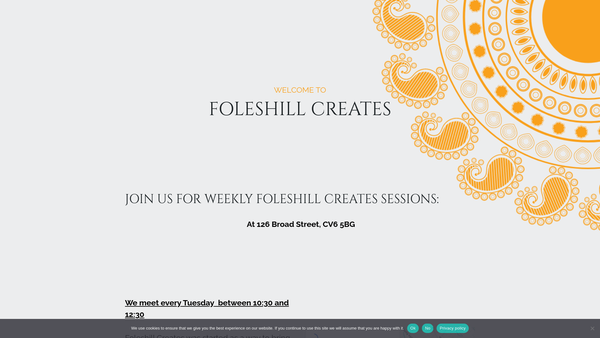 Screenshot of the Foleshill Creates website