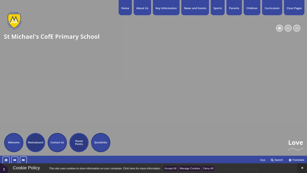 Screenshot of the St Michael's Howe Bridge PTA website
