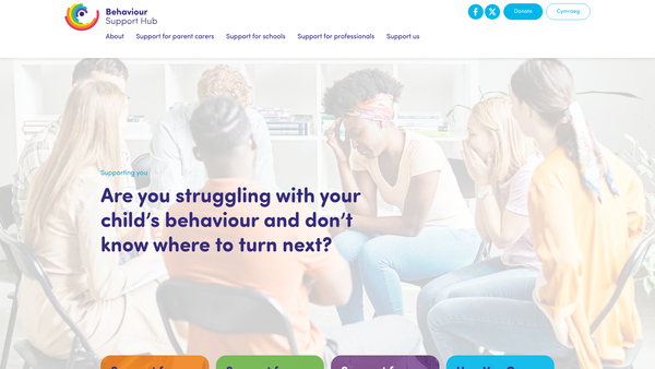 Screenshot of the The Behaviour Support Hub website