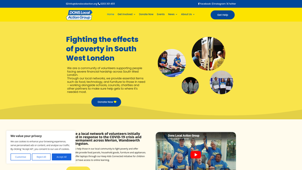 Screenshot of the Dons Local Action Group website