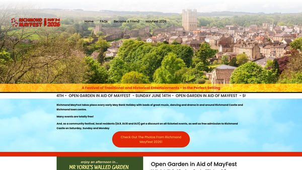 Screenshot of the Richmond Mayfest website