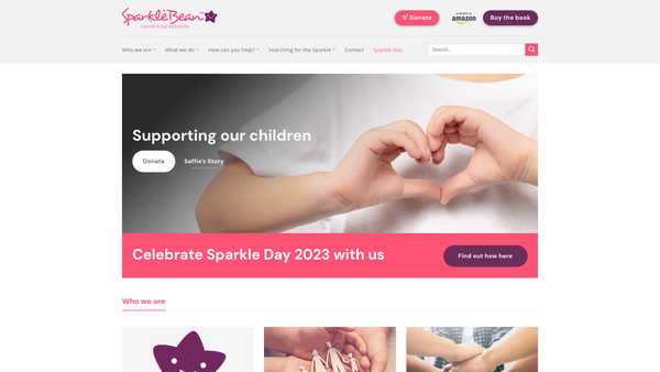Screenshot of the The Sparkle Bean Trust website