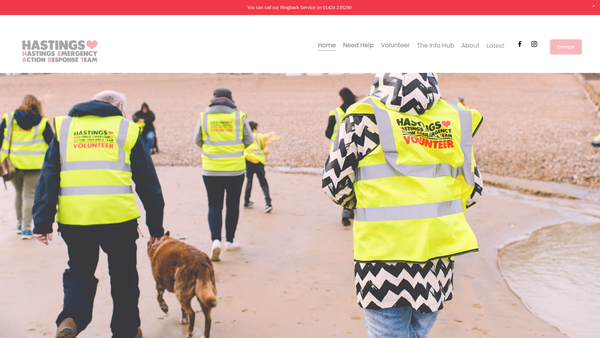 Screenshot of the Hastings Emergency Action Response Team CIO website