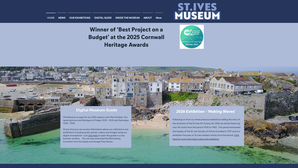 Screenshot of the St Ives Museum website