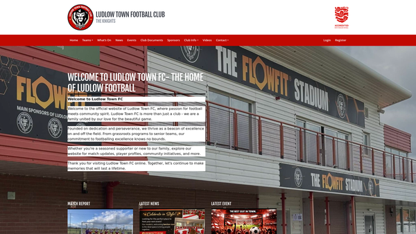 Screenshot of the Ludlow Town Football Club website