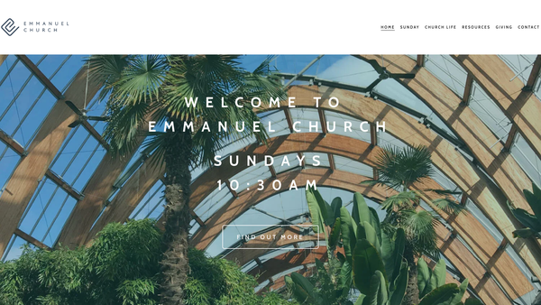 Screenshot of the Emmanuel Church Sheffield website