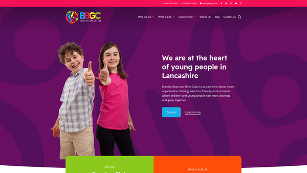 Screenshot of the Bbgc website