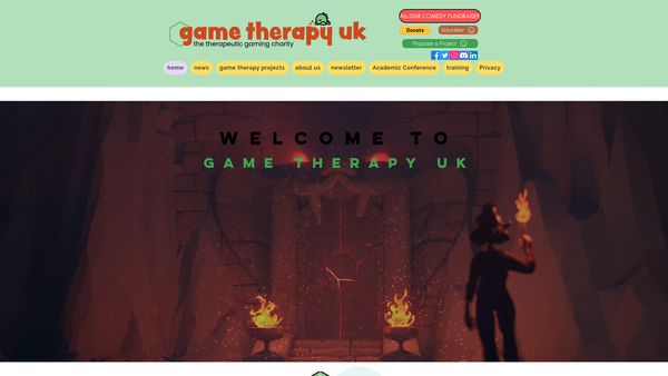 Screenshot of the Game Therapy UK website