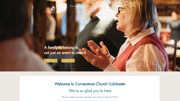 Screenshot of the Cornerstone Church Colchester website