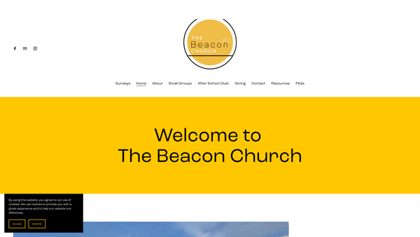 Screenshot of the The Beacon Church, Hinckley website
