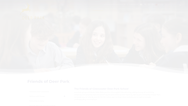 Screenshot of the Friends Of Cirencester Deer Park School website