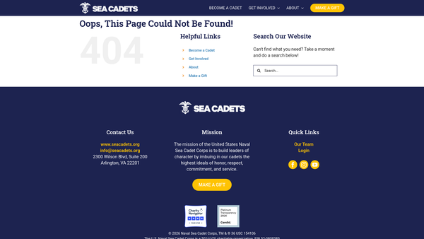 Screenshot of the Medway Victory Unit No. 648 Of The Sea Cadet Corps website
