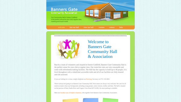 Screenshot of the Banners Gate Community Association website