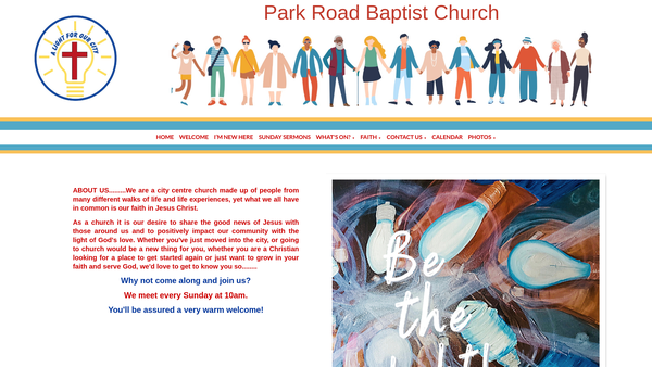 Screenshot of the Park Road Baptist Church, Peterborough website