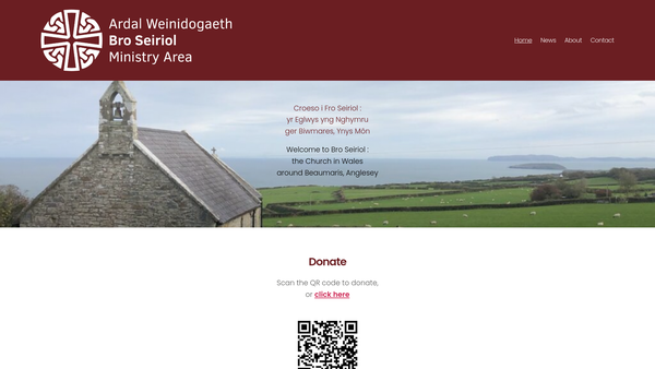 Screenshot of the Ardal Gweinidogaeth Bro Seiriol Ministry Area website