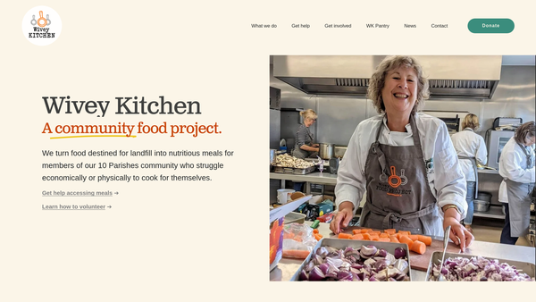 Screenshot of the Wivey Kitchen CIO website