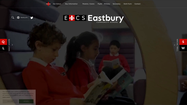 Screenshot of the Eastbury PTA website