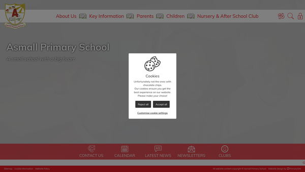 Screenshot of the Asmall Nursery website