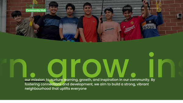 Screenshot of the Coppice Community Hub website