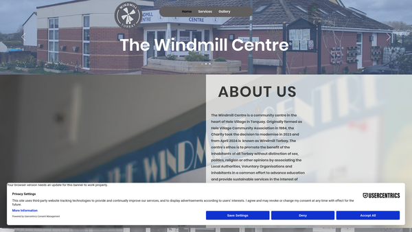 Screenshot of the Windmill Torbay website