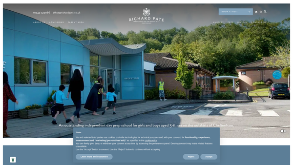Screenshot of the Pate's Grammar School Foundation website
