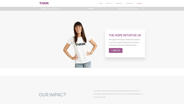 Screenshot of the The Hope Initiative UK CIO website