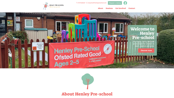 Screenshot of the Henley Pre-School website