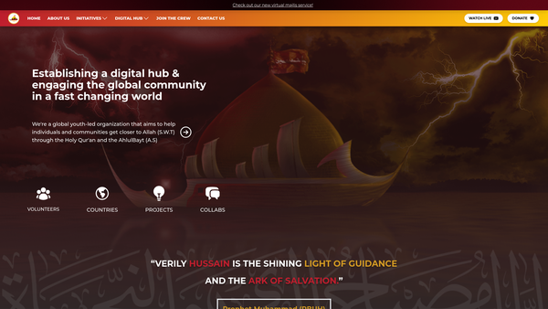 Screenshot of the Hussain's Ark of Salvation website