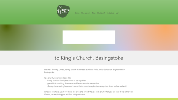 Screenshot of the King's Church Basingstoke website