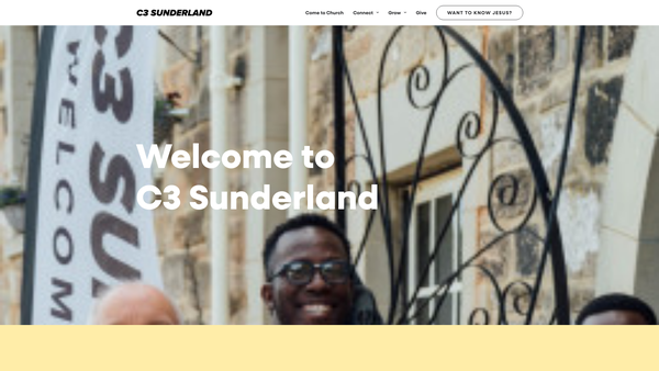 Screenshot of the C3 Sunderland website
