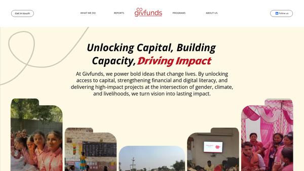 Screenshot of the Givfunds Social Ventures CIO website