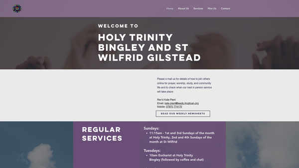 Screenshot of the The Parochial Church Council Of Holy Trinity, Bingley website