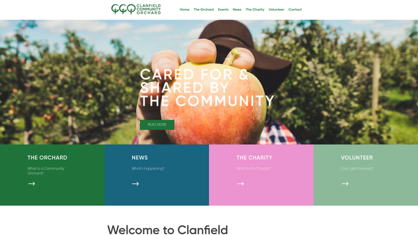Screenshot of the Clanfield Community Orchard website
