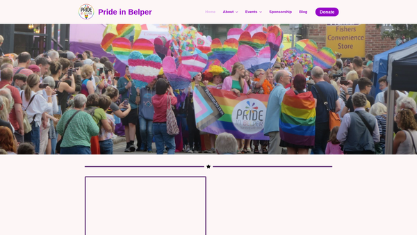 Screenshot of the Pride In Belper website