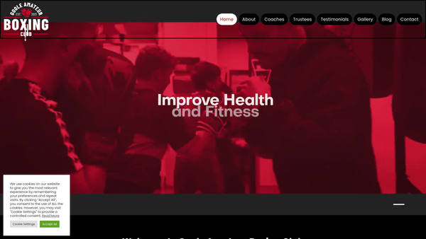 Screenshot of the Goole Amateur Boxing Club website