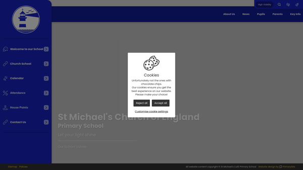 Screenshot of the Friends Of St. Michaels PTA website