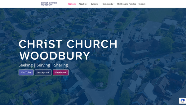 Screenshot of the Christ Church Woodbury website