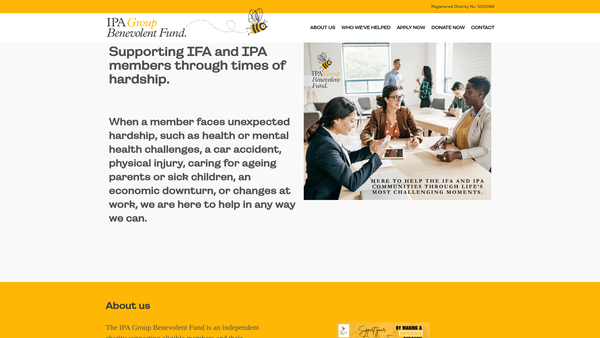 Screenshot of the The Ifa/ipa Group Benevolent Fund website