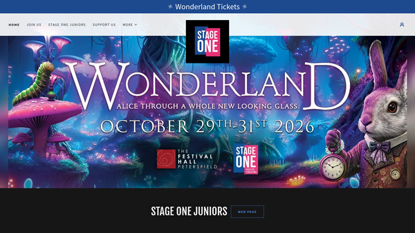 Screenshot of the Stage One Youth Theatre website