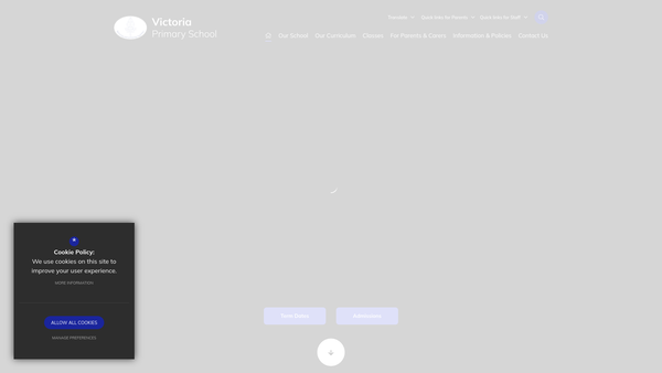 Screenshot of the Friends Of Victoria Primary School website