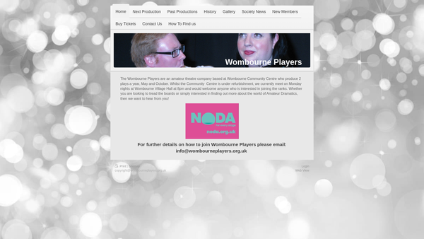Screenshot of the Wombourne Players website